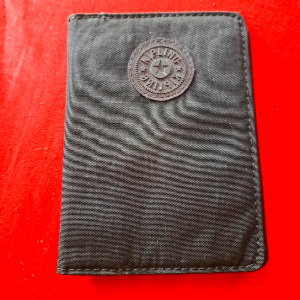 Kipling Black Nylon passport holder